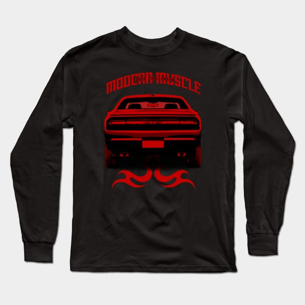 Modern Muscle - Red Long Sleeve T-Shirt by Den Vector